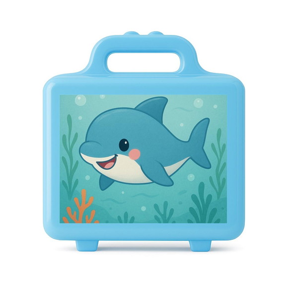 Maleta Plástica Personalizada 12x10cm Tubarãozinho Fofo - Imagem 2