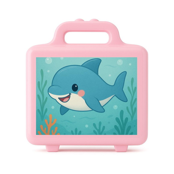 Maleta Plástica Personalizada 12x10cm Tubarãozinho Fofo - Imagem 3