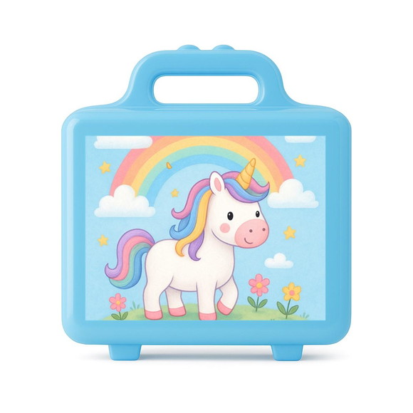 Maleta Plástica Personalizada 12x10cm Unicórnio - Imagem 2