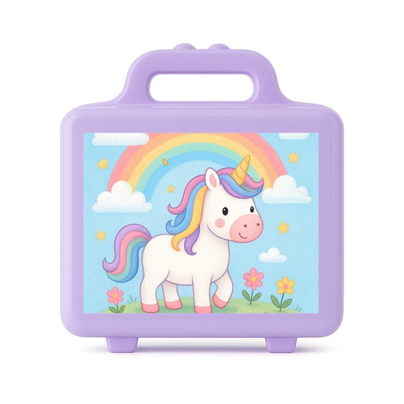 Maleta Plástica Personalizada 12x10cm Unicórnio - Imagem 4