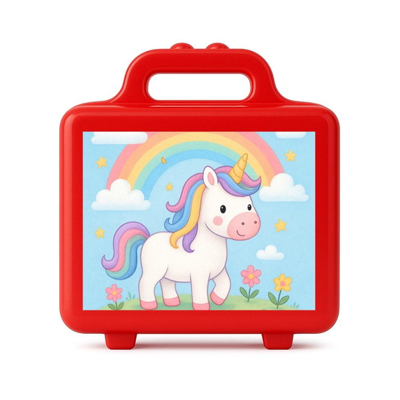 Maleta Plástica Personalizada 12x10cm Unicórnio - Imagem 5