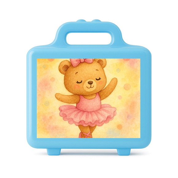 Maleta Plástica Personalizada 12x10cm Ursinha Bailarina - Imagem 2