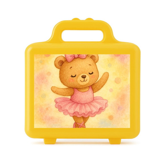 Maleta Plástica Personalizada 12x10cm Ursinha Bailarina