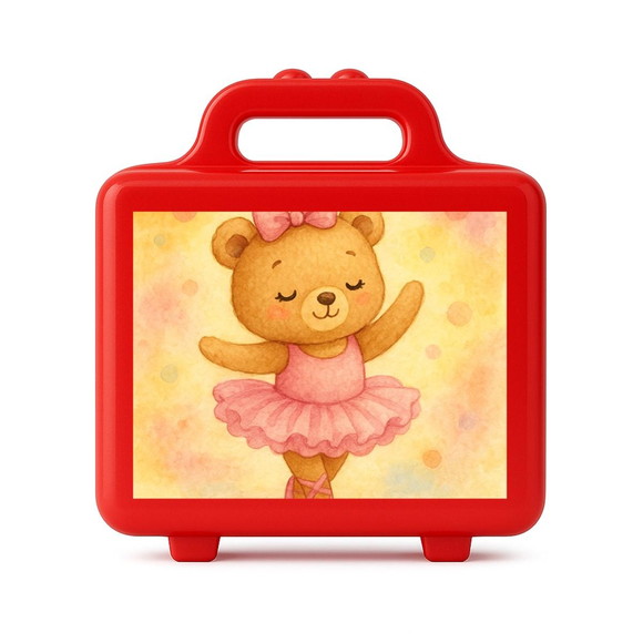 Maleta Plástica Personalizada 12x10cm Ursinha Bailarina - Imagem 5