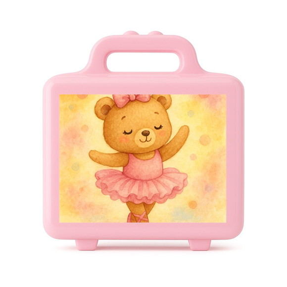 Maleta Plástica Personalizada 12x10cm Ursinha Bailarina - Imagem 3