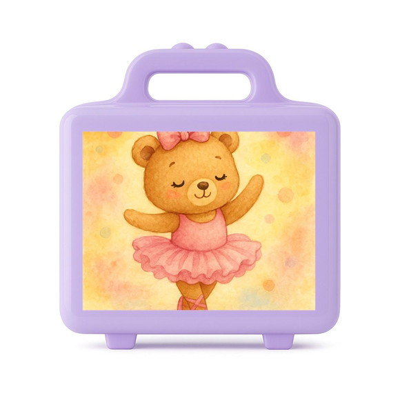 Maleta Plástica Personalizada 12x10cm Ursinha Bailarina - Imagem 4