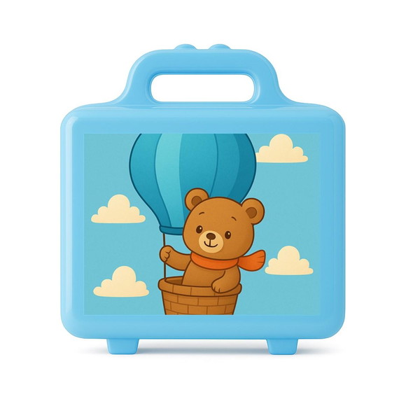 Maleta Plástica Personalizada 12x10cm Ursinho Baloeiro - Imagem 2
