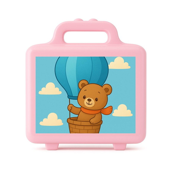 Maleta Plástica Personalizada 12x10cm Ursinho Baloeiro - Imagem 3