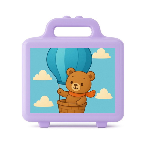 Maleta Plástica Personalizada 12x10cm Ursinho Baloeiro - Imagem 4