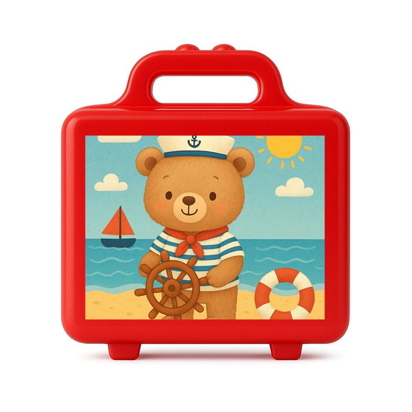 Maleta Plástica Personalizada 12x10cm Ursinho Marinheiro - Imagem 5