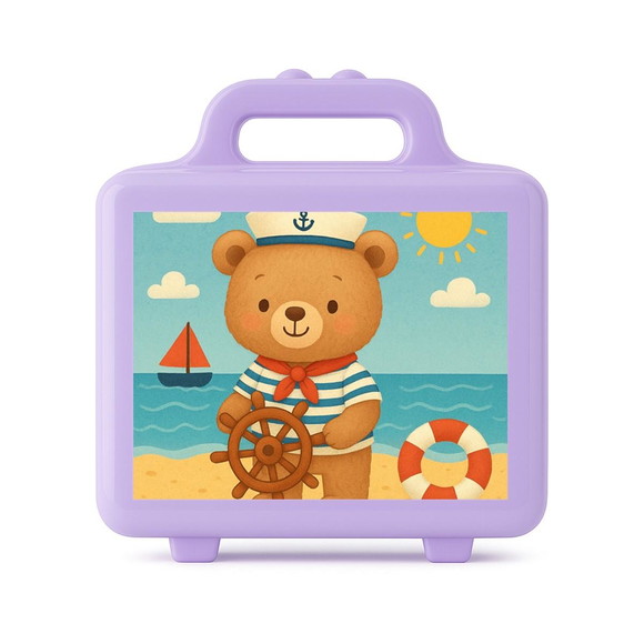 Maleta Plástica Personalizada 12x10cm Ursinho Marinheiro - Imagem 4