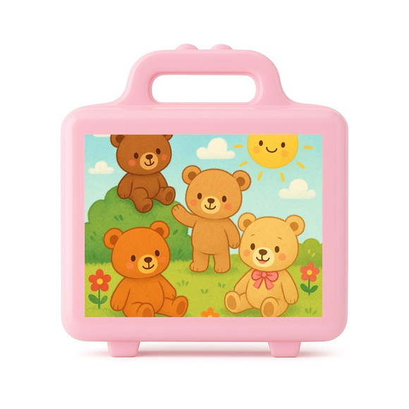 Maleta Plástica Personalizada 12x10cm Ursinhos - Imagem 3
