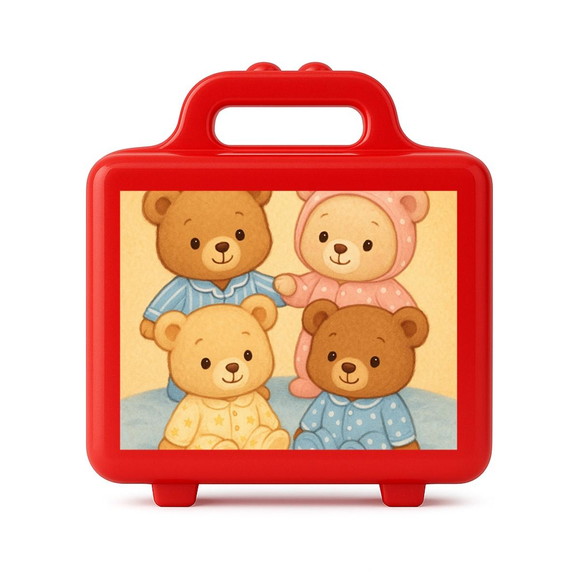 Maleta Plástica Personalizada 12x10cm Ursinhos de Pijama - Imagem 5