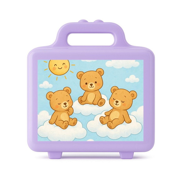 Maleta Plástica Personalizada 12x10cm Ursinhos na Nuvem - Imagem 4