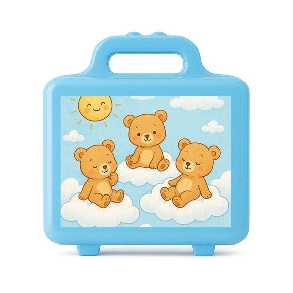 Maleta Plástica Personalizada 12x10cm Ursinhos na Nuvem - Imagem 2