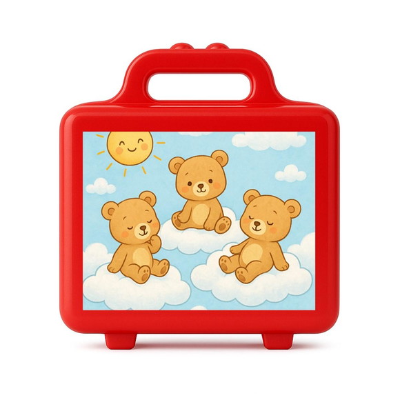 Maleta Plástica Personalizada 12x10cm Ursinhos na Nuvem - Imagem 5