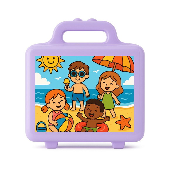 Maleta Plástica Personalizada 12x10cm Verão Divertido - Imagem 4