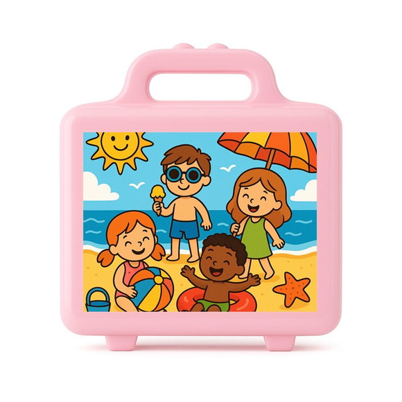 Maleta Plástica Personalizada 12x10cm Verão Divertido - Imagem 3