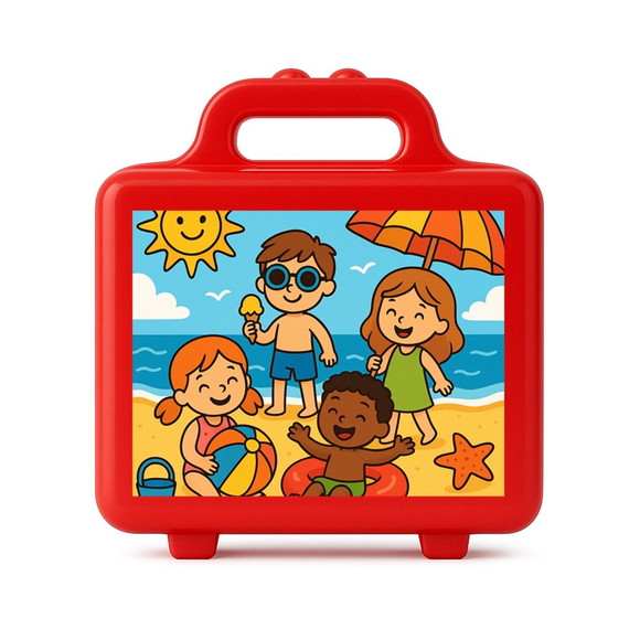 Maleta Plástica Personalizada 12x10cm Verão Divertido - Imagem 5