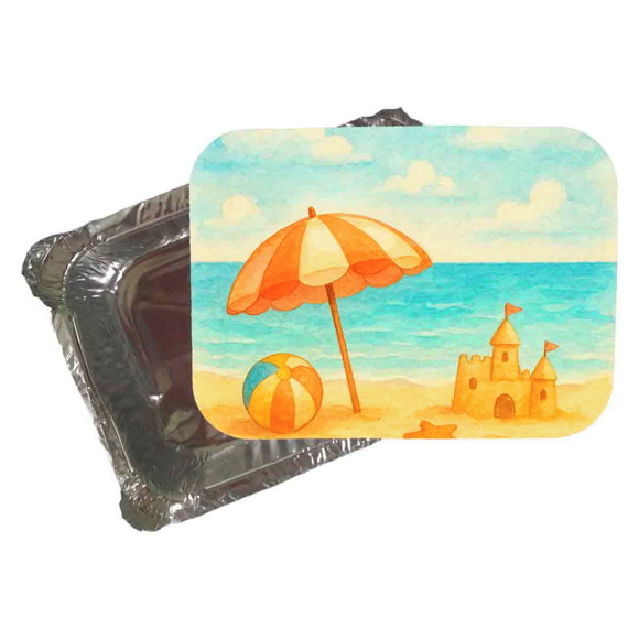 Marmitinha Personalizada 220ml Mar e Praia Aquarela - Imagem 3