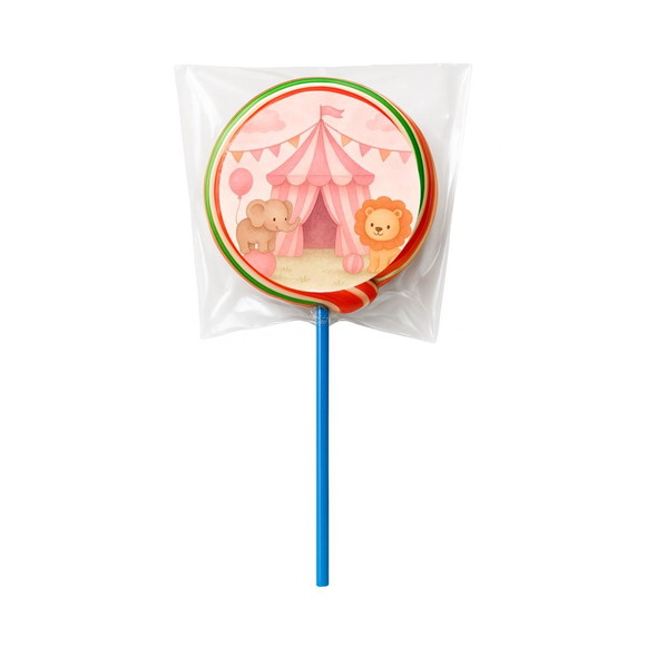 Pirulito Psicodélico Personalizado Circo Rosa Aquarela - Imagem 3