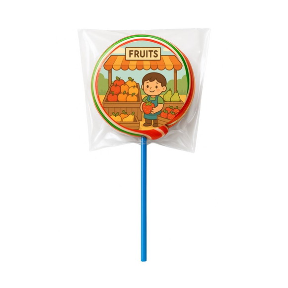 Pirulito Psicodélico Personalizado Feira de Frutas - Imagem 2