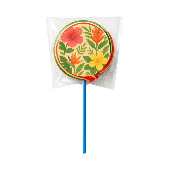 Pirulito Psicodélico Personalizado Flores Tropicais - Imagem 3