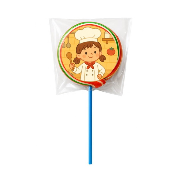 Pirulito Psicodélico Personalizado Mini Chefe Menina - Imagem 4