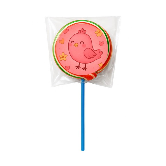 Pirulito Psicodélico Personalizado Passarinho Rosa - Imagem 5