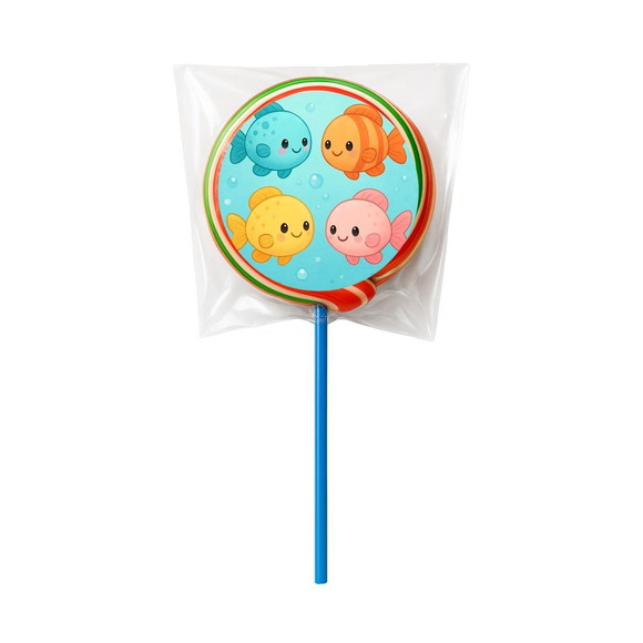 Pirulito Psicodélico Personalizado Peixinhos Baby - Imagem 4