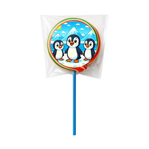 Pirulito Psicodélico Personalizado Pinguins - Imagem 4