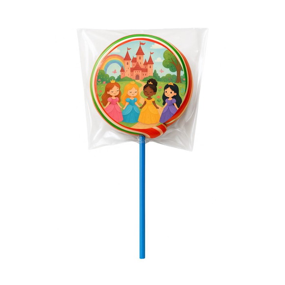 Pirulito Psicodélico Personalizado Princesas Encantadas - Imagem 5