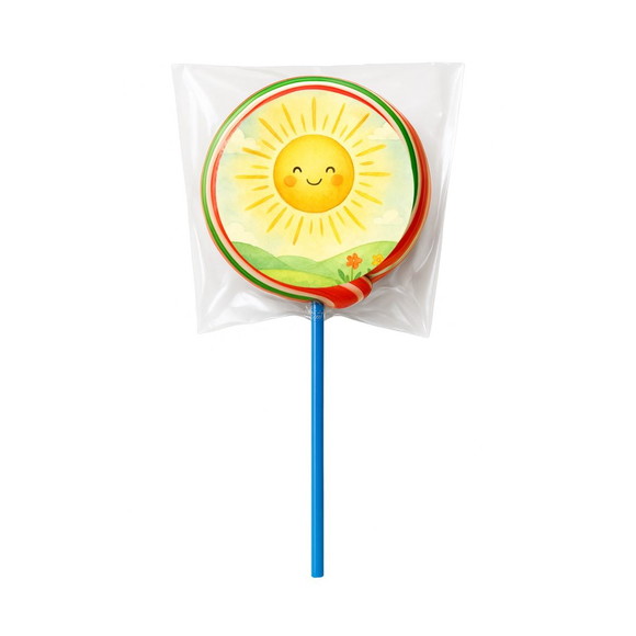 Pirulito Psicodélico Personalizado Raio de Sol Aquarela - Imagem 2