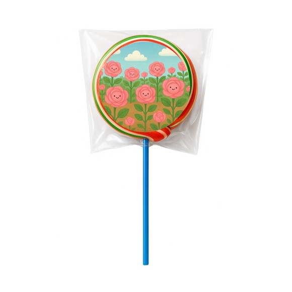Pirulito Psicodélico Personalizado Rosas Fofas