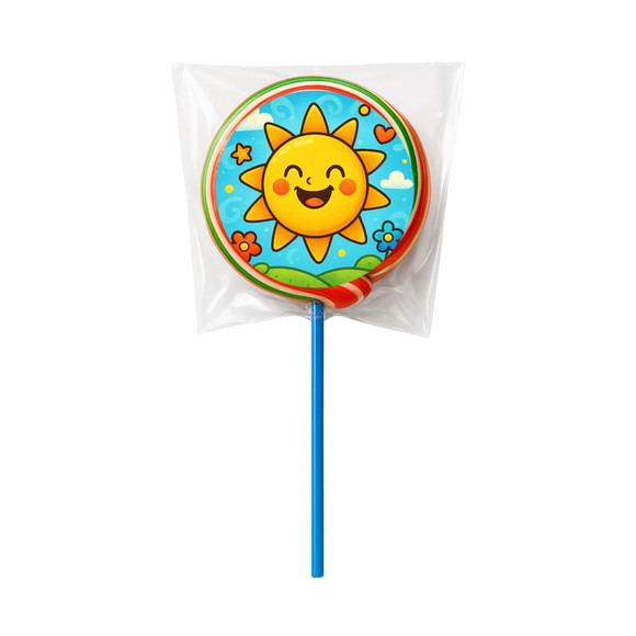 Pirulito Psicodélico Personalizado Sol Sorridente - Imagem 2
