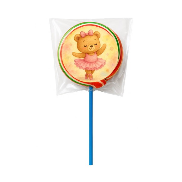 Pirulito Psicodélico Personalizado Ursinha Bailarina - Imagem 2