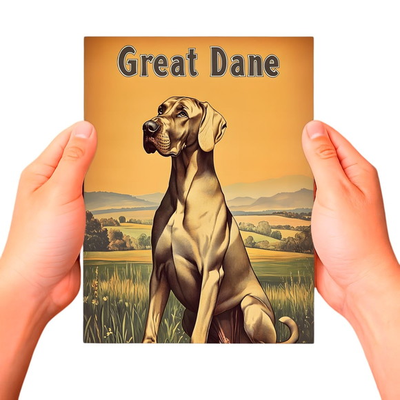 Placa Decorativa Raças Cachorro Vintage Dogue Alemão