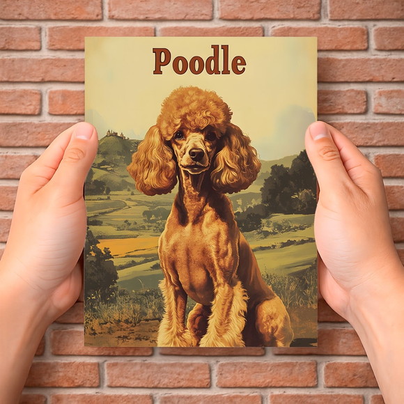 Placa Decorativa Raças Cachorro Vintage Poodle - Imagem 2