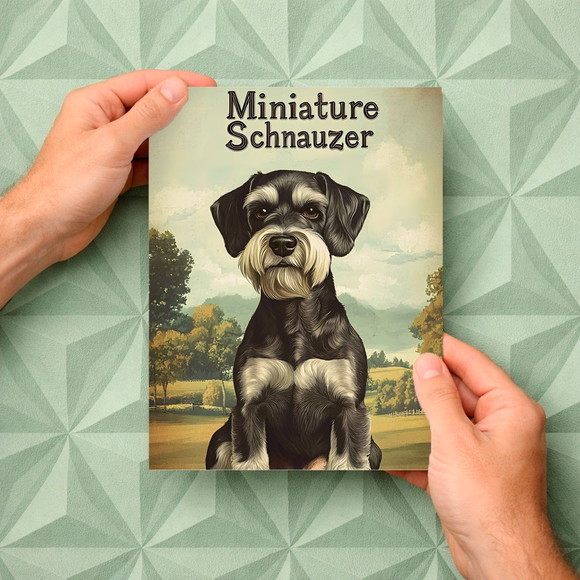 Placa Decorativa Raças Cachorro Vintage Schnauzer Miniatura - Imagem 3
