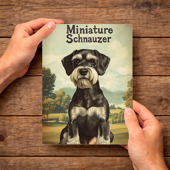 Placa Decorativa Raças Cachorro Vintage Schnauzer Miniatura - Imagem 4