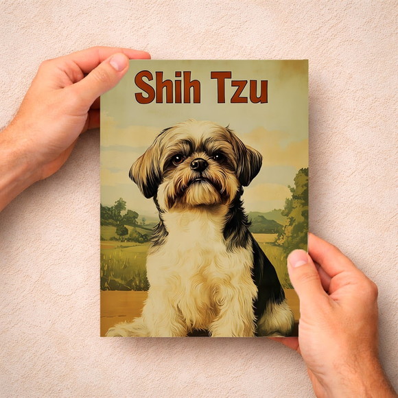 Placa Decorativa Raças Cachorro Vintage Shih Tzu - Imagem 5