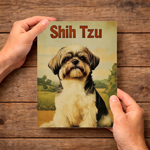 Placa Decorativa Raças Cachorro Vintage Shih Tzu - Imagem 4