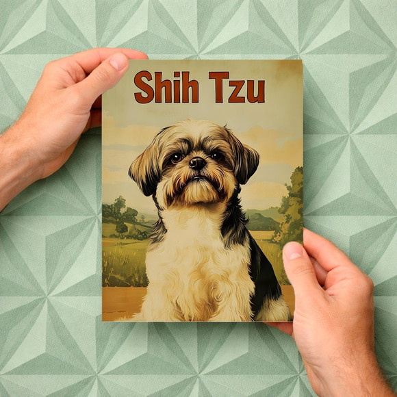 Placa Decorativa Raças Cachorro Vintage Shih Tzu - Imagem 3