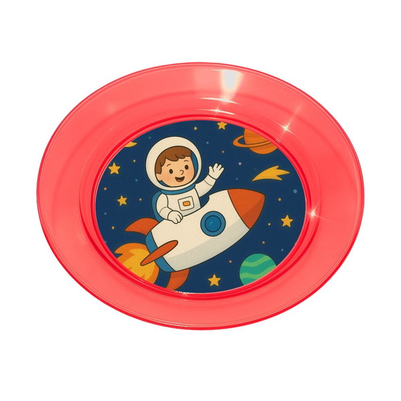 Prato Acrílico Personalizado Festa Aventura Espacial - Imagem 5