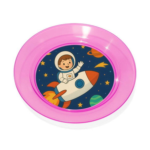 Prato Acrílico Personalizado Festa Aventura Espacial - Imagem 3