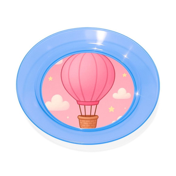Prato Acrílico Personalizado Festa Balão de Ar Rosa - Imagem 2