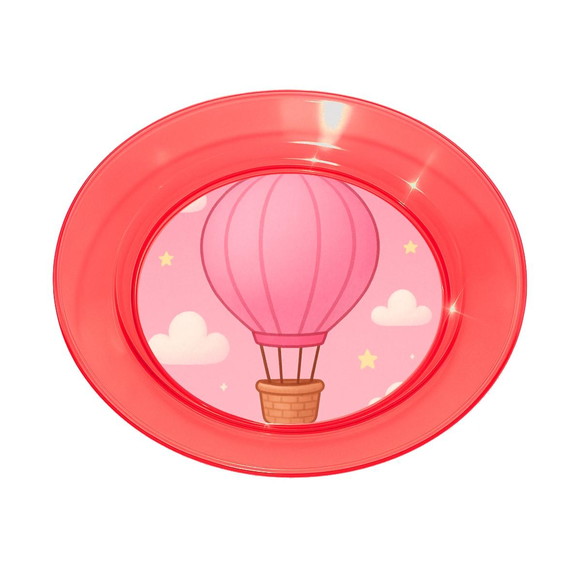 Prato Acrílico Personalizado Festa Balão de Ar Rosa - Imagem 5