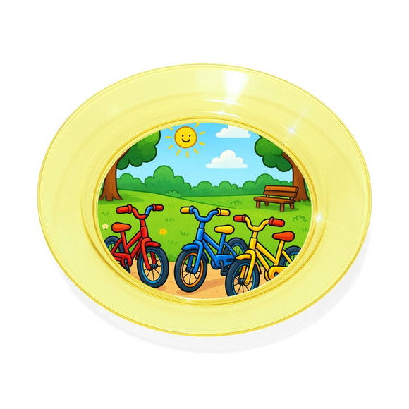 Prato Acrílico Personalizado Festa Bicicletas Coloridas