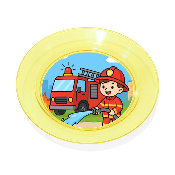 Prato Acrílico Personalizado Festa Bombeiros