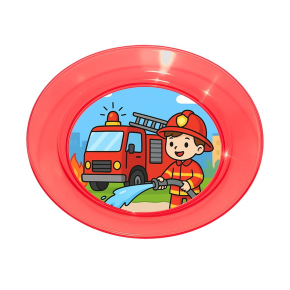 Prato Acrílico Personalizado Festa Bombeiros - Imagem 5